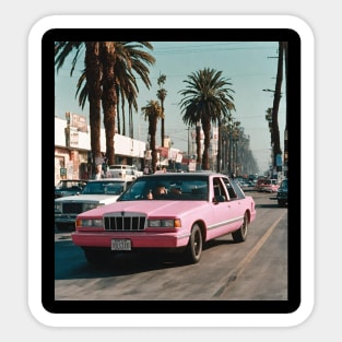 los angeles california retro car america Sticker